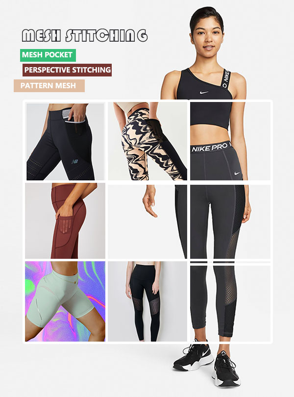 mesh stitching leggings designs