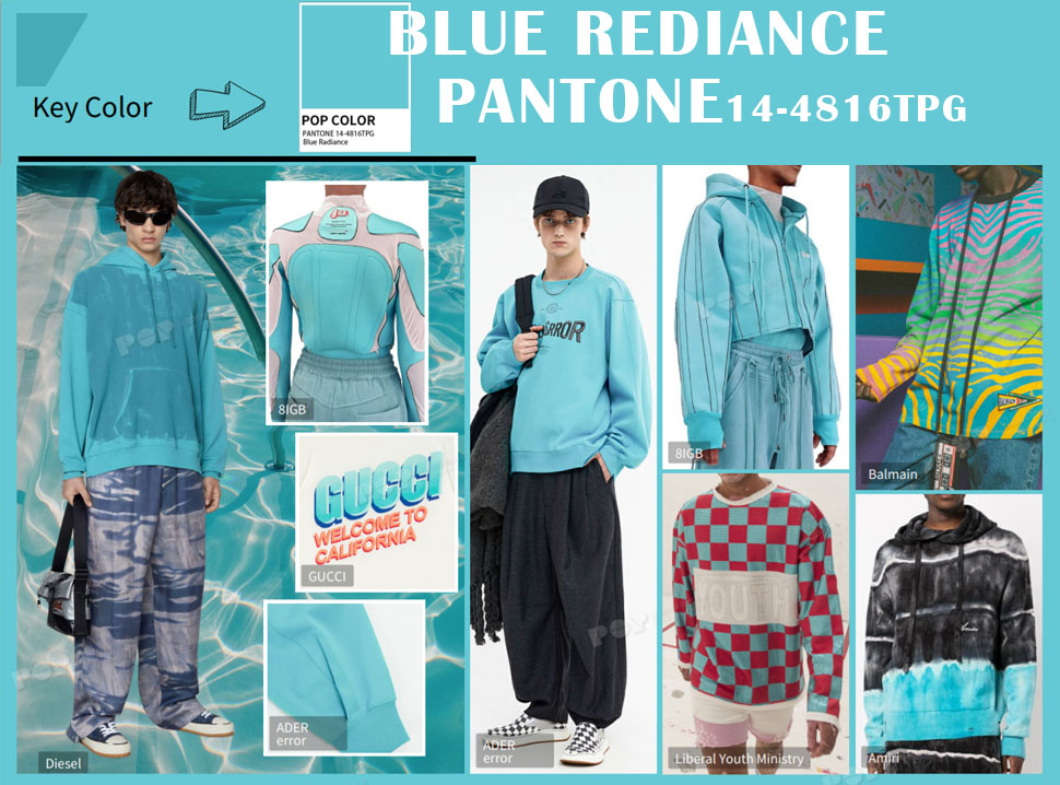 BLUE REDIANCE COLOR FOR MENS SPORTS HOODIES