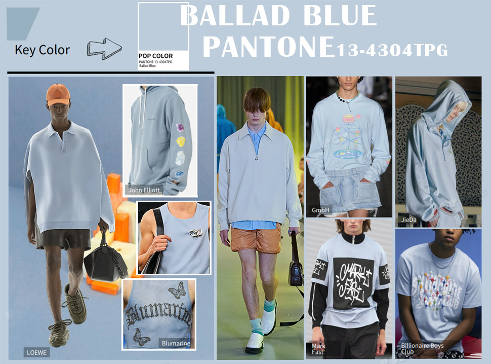 Ballad blue the key color for mens hoodies and vest top