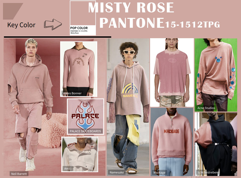 MENS FASHIONABLE T SHIRTS AND HOODIES MISTY ROSE COLOR