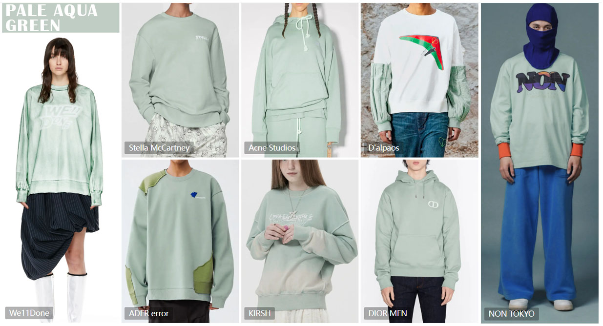 Pale aqua green is a fashionable design of hoodies and sweatshirts