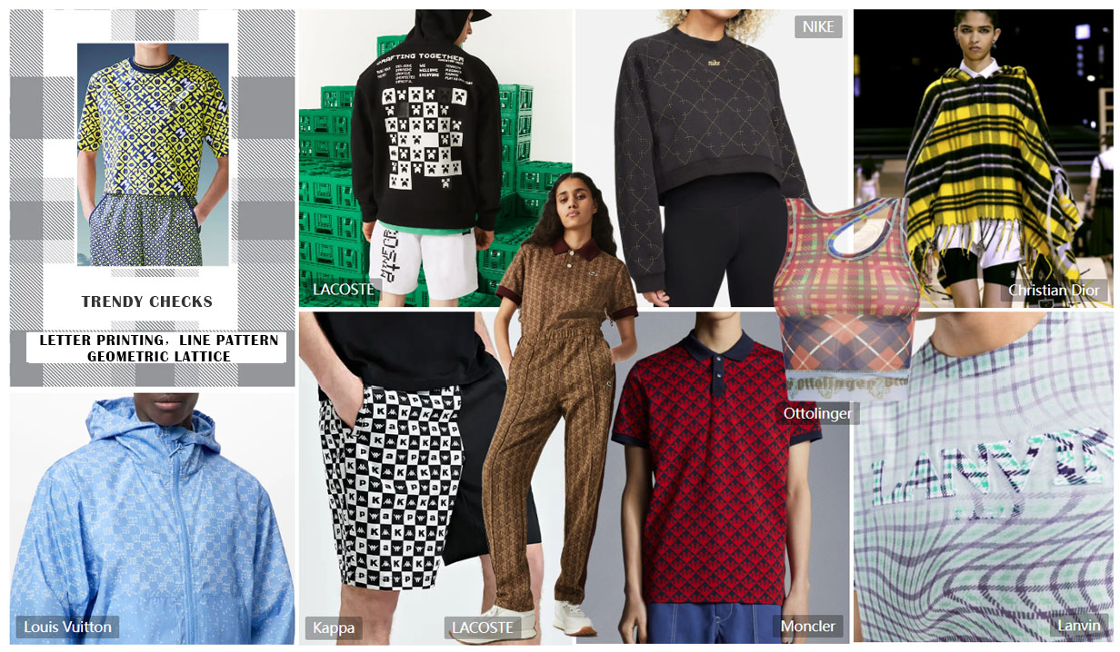 Trendy checks the sportswear pattern fashionable designs