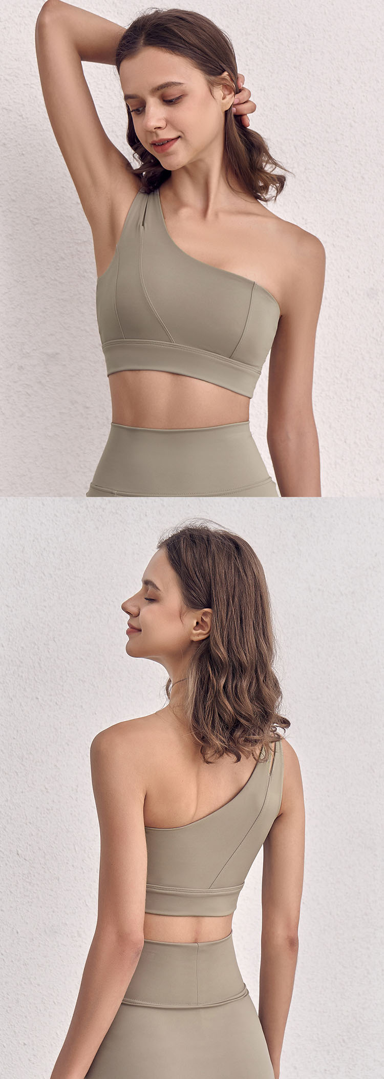 Asymmetrical sports bra not only has striking uniqueness