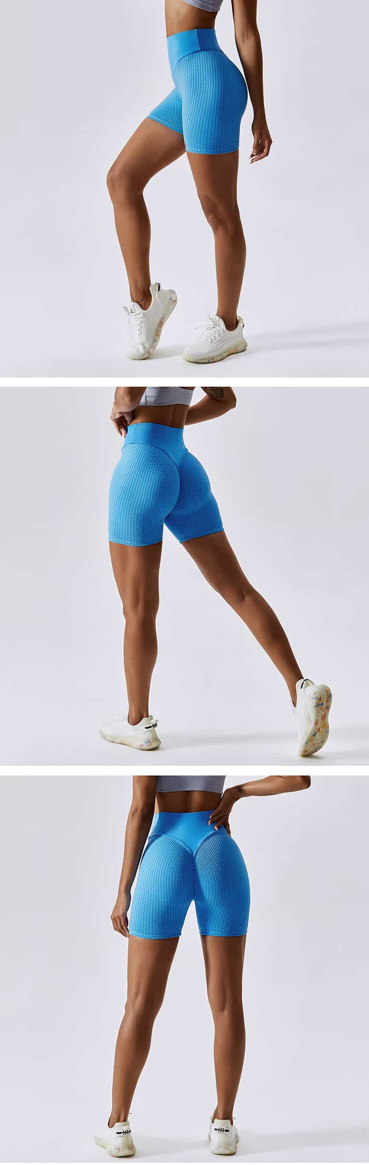 High waist design is adopted to cover the abdominal fat and show the waist curve