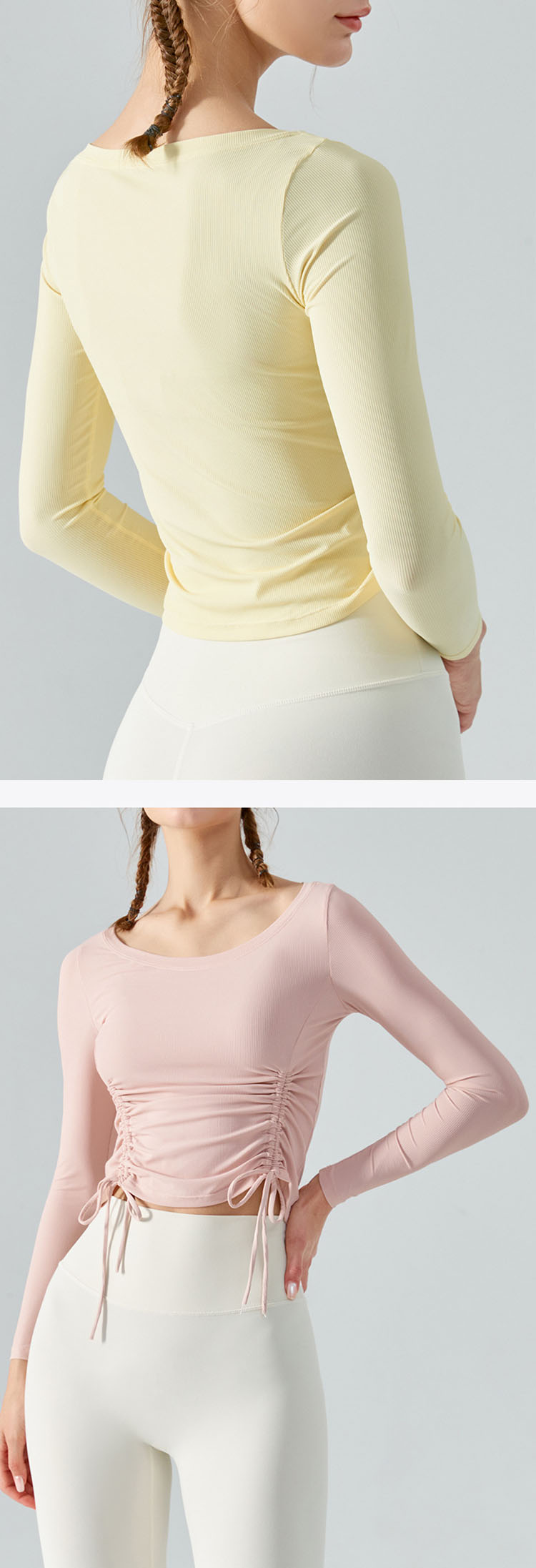 Slim-fit design is adopted, which fits the curve of human body and shows slim figure