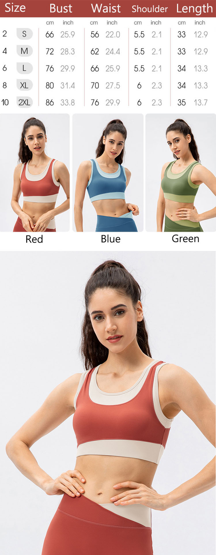 Everyday sports bra with balance between stable support and good comfort is the key design factor