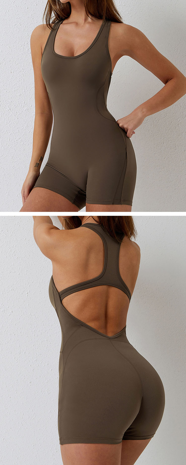 Hollow back design is adopted to reveal sexy back lines, which is slim and slim