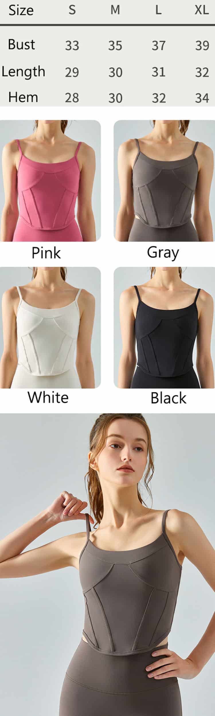 Slim-fit design is adopted to reveal sexy waistline and make it slim