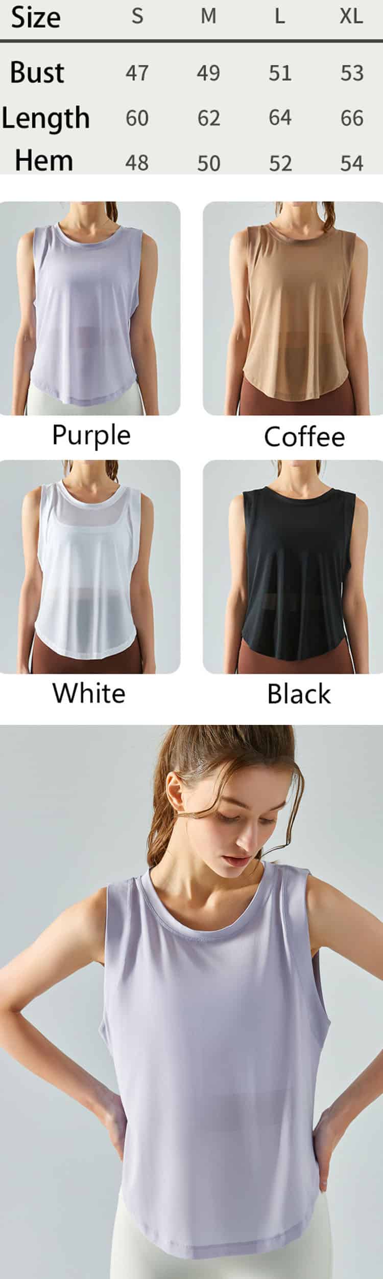 The addition of tulle makes funny yoga tanks lighter