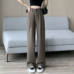 Flatter Your Figure with Our Women's High-Waisted Straight-Leg Pants