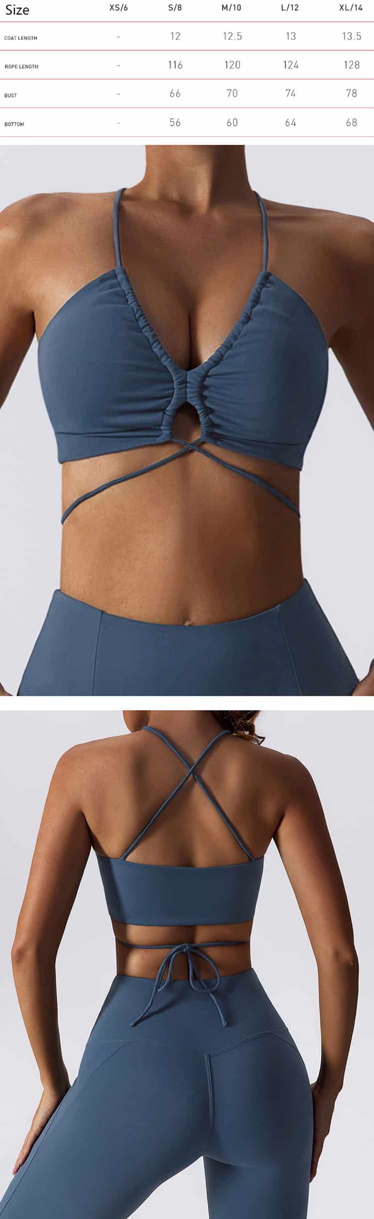 Sports bra for large bust focus the design on the front and middle design
