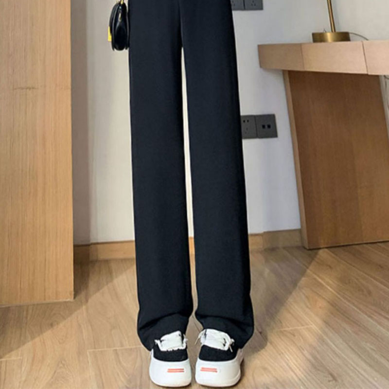 Women's Slim-Fit Wide-Leg Pants with High Waist Design