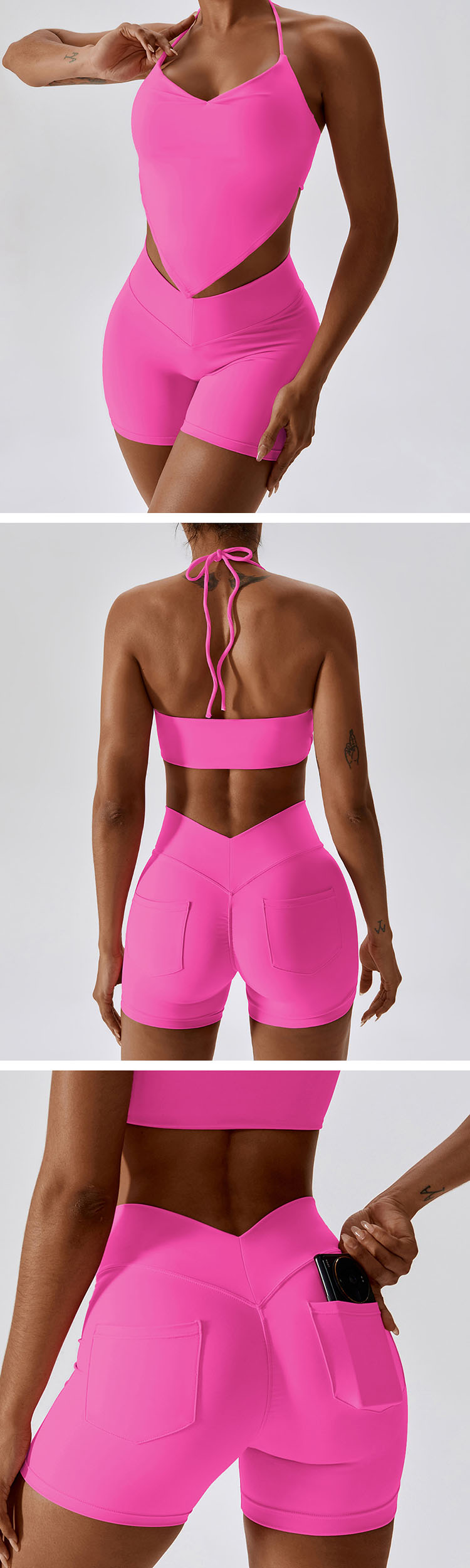 High-quality fabrics are used to absorb moisture and sweat, and the exercise experience is enjoyable