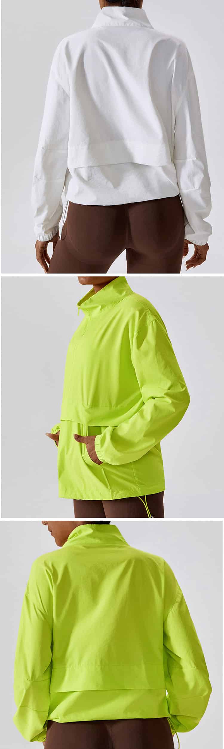 It adopts zipper design, which is windproof and warm, and it is correct for sports and life