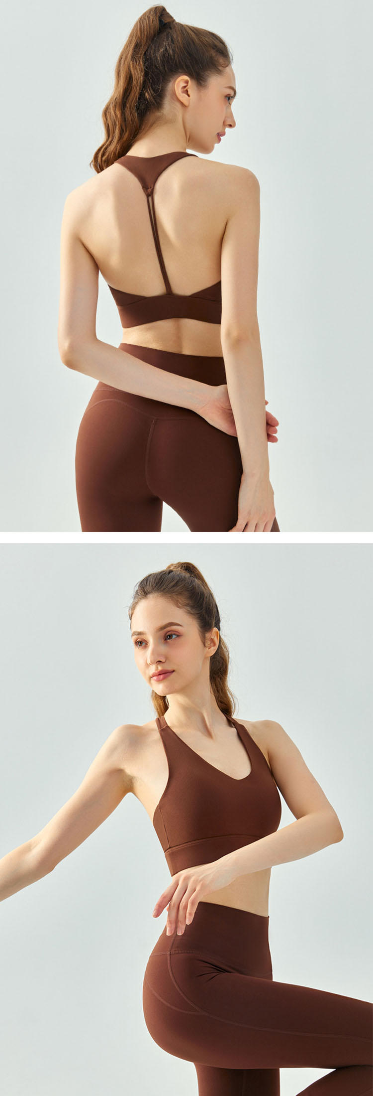 The elastic hem design is adopted to enhance the stability during the exercise and enhance the exercise experience