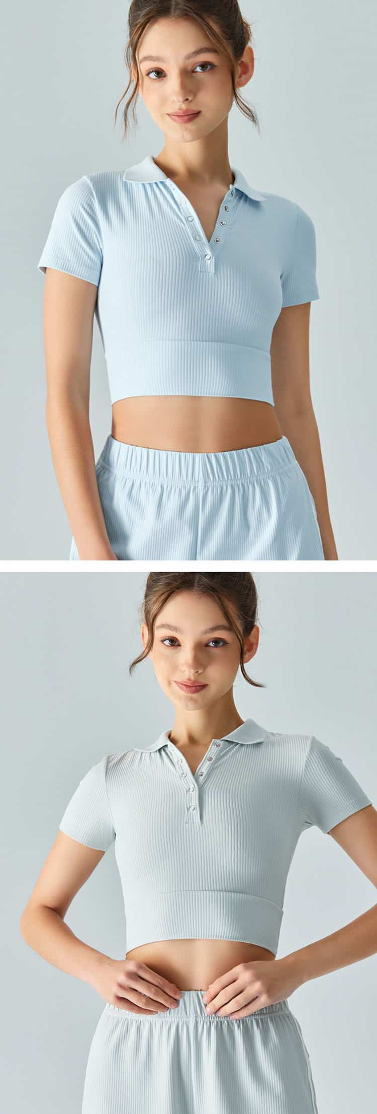Button design can adjust the neckline height at any time and change the wearing style