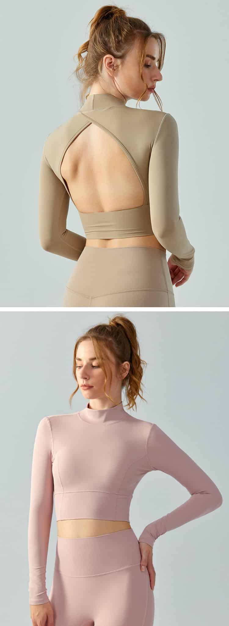 Open-back design is adopted to show sexy back and exude sports charm