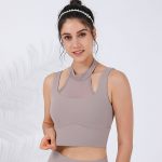 High neck high impact sports bra