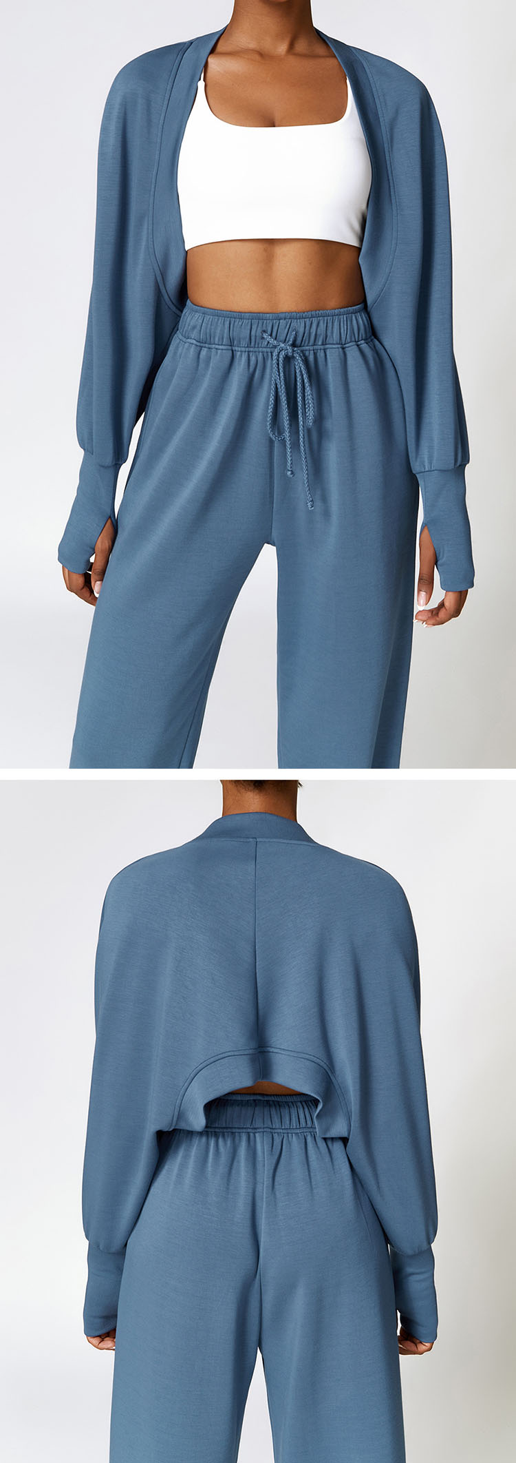 Our cashmere sweater uses a more restrained and delicate application of the rib stitch