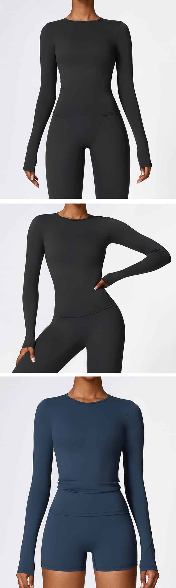 Round neck design is adopted to modify the neck line, which is slim and slim