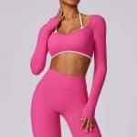 Long sleeve crop top workout shirts