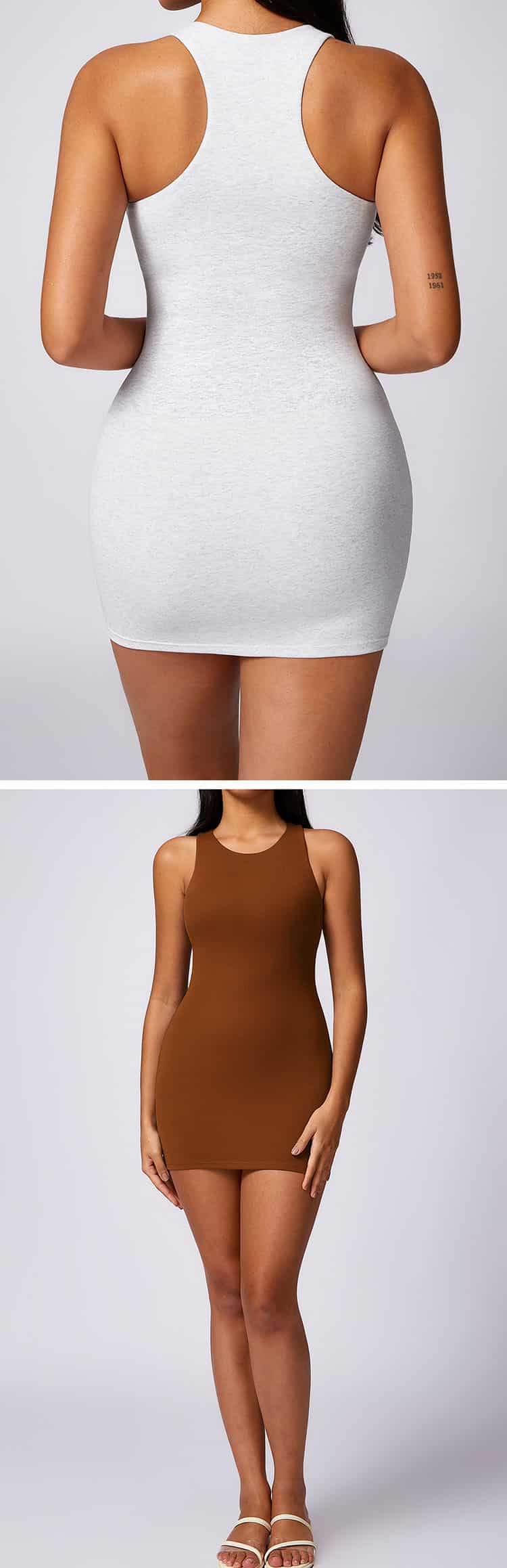 Open-back design is adopted to show sexy back and slim