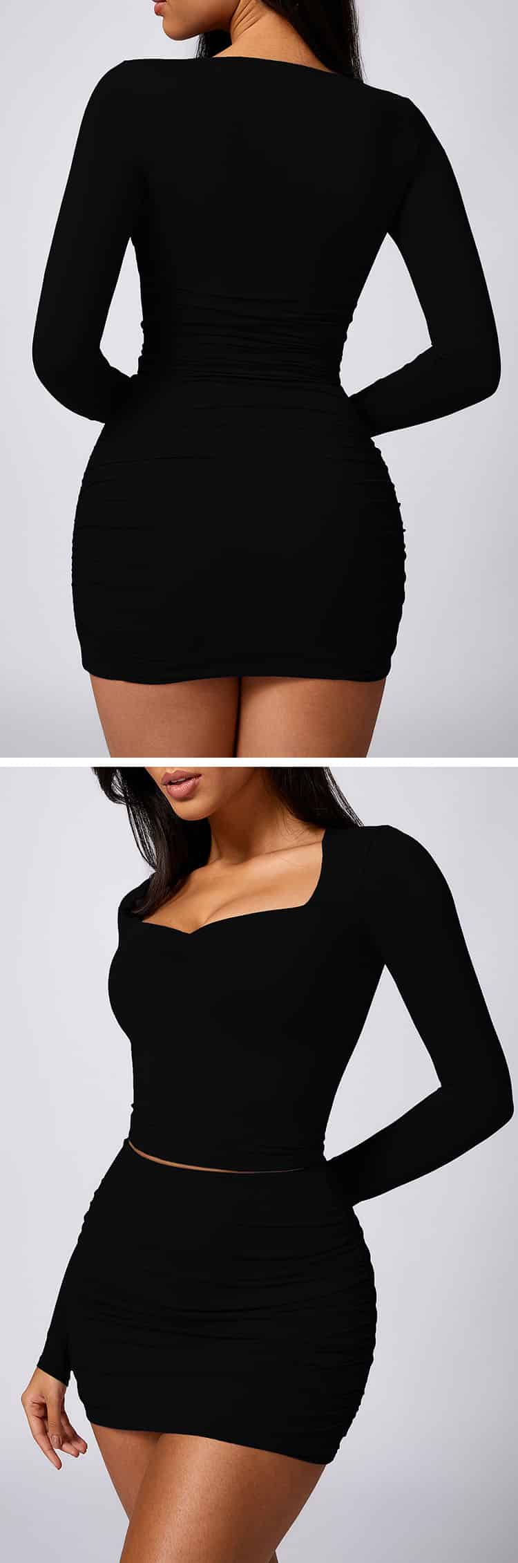 The design of lengthened hem is adopted to cover excess fat and make the visual effect slim