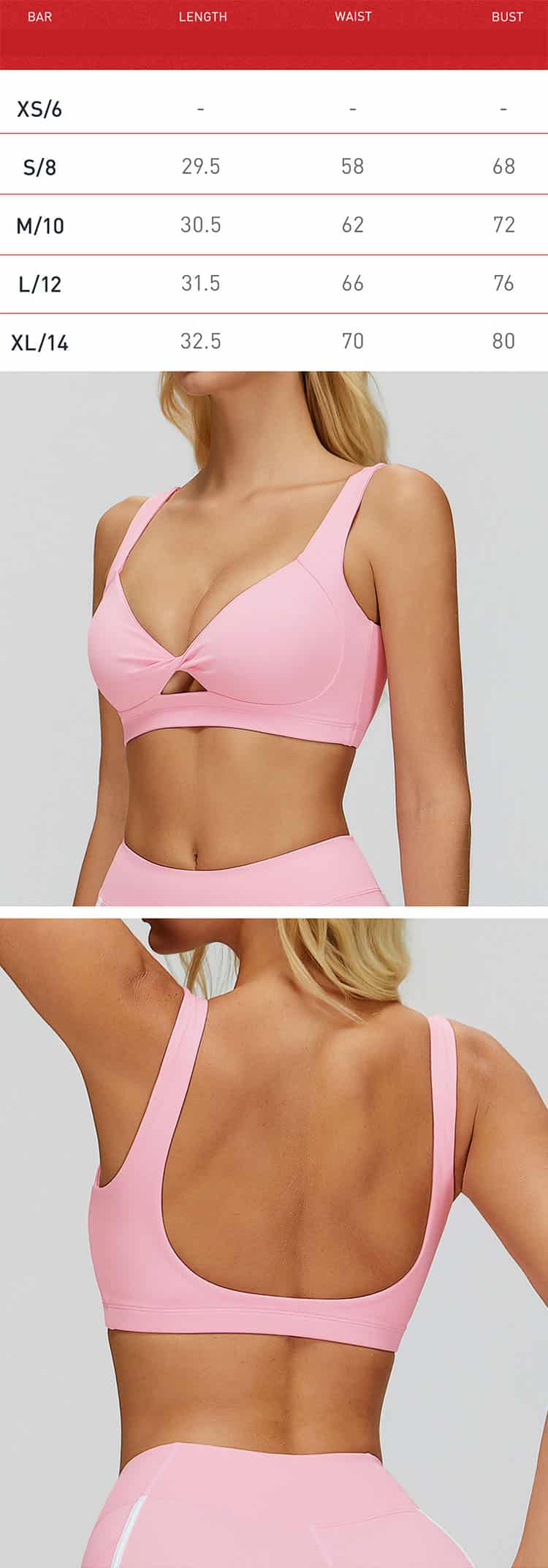 The most distinctive design is the exquisite front center twist cutout