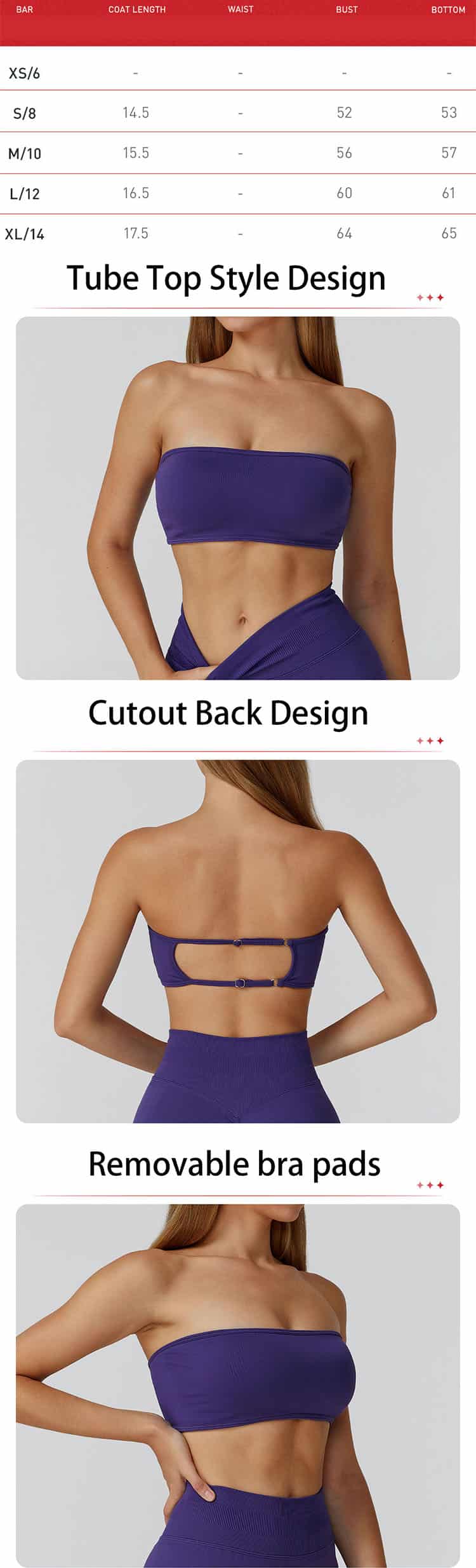 Upgrade your activewear essentials with our Seamless One-Piece Bandeau Sports Bra