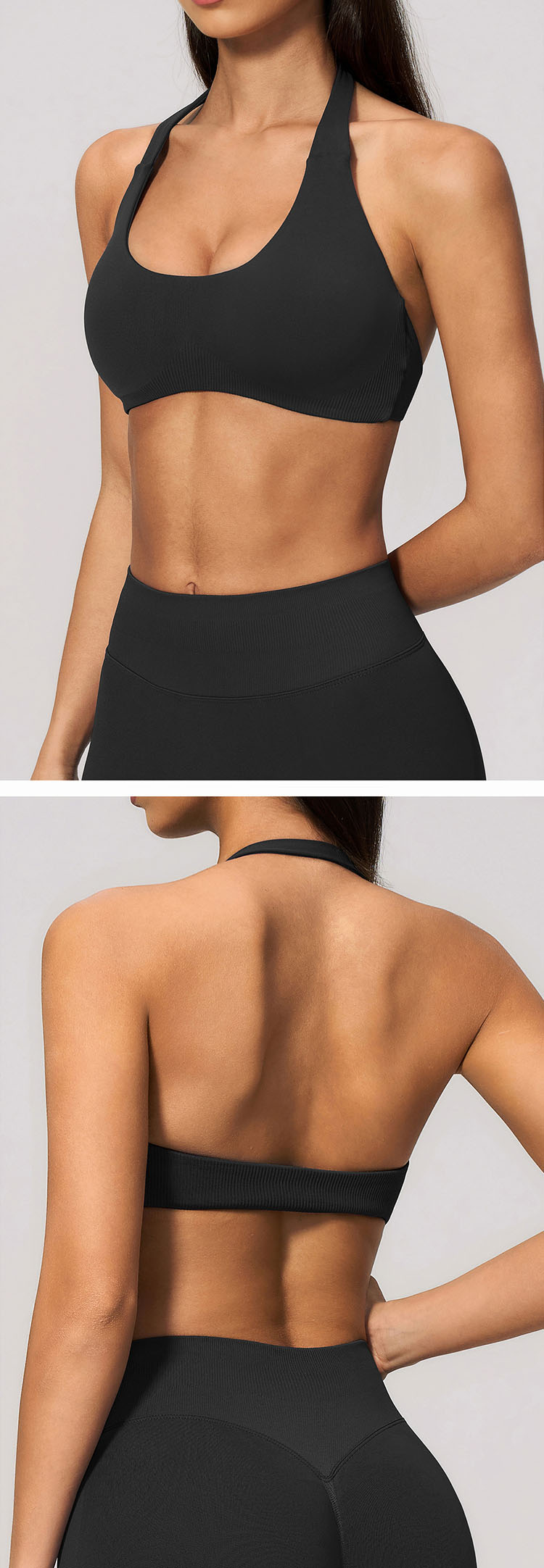 Designed with a stylish halter strap structure