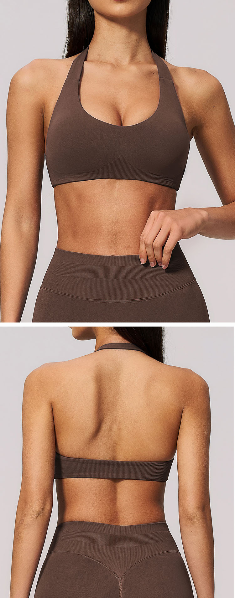 Equipped with removable bra pads, this sports bra ensures decent coverage and effective chest gathering