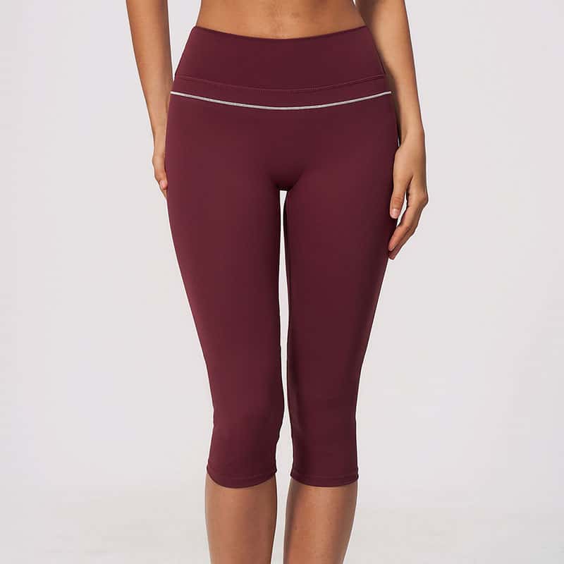 High Waist Color Block Sports Capri Pants, Three-Dimensional Butt Lifting Workout Leggings