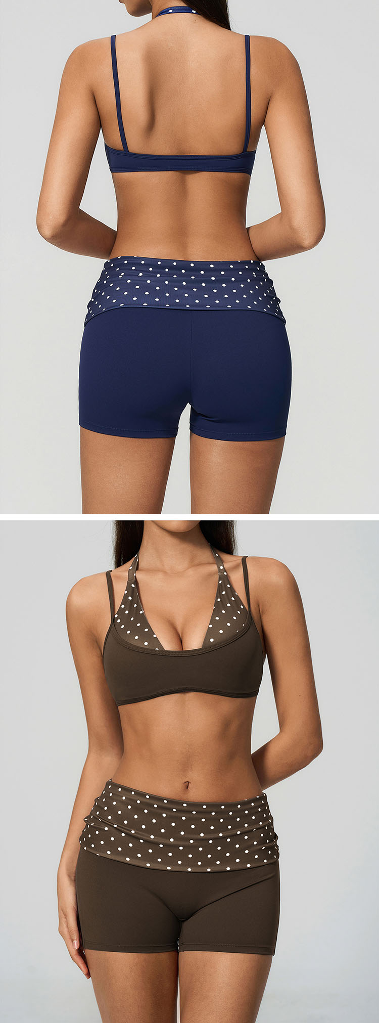 The delicate polka dot print brings soft retro texture, never going out of style