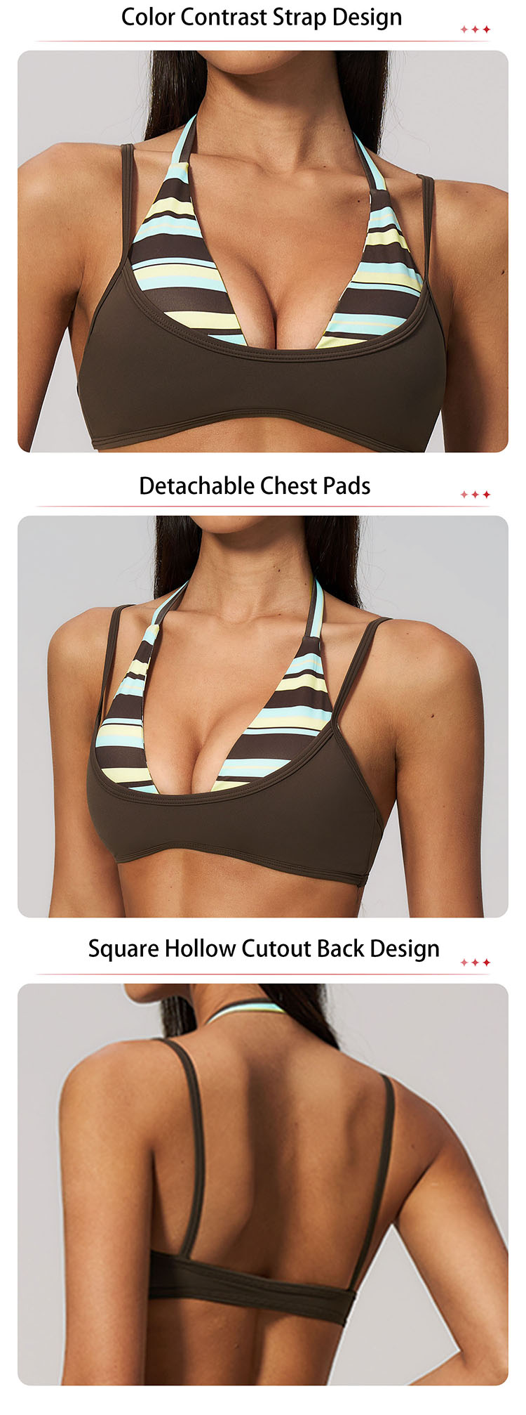 The most highlighted feature is its multi-way convertible shoulder straps