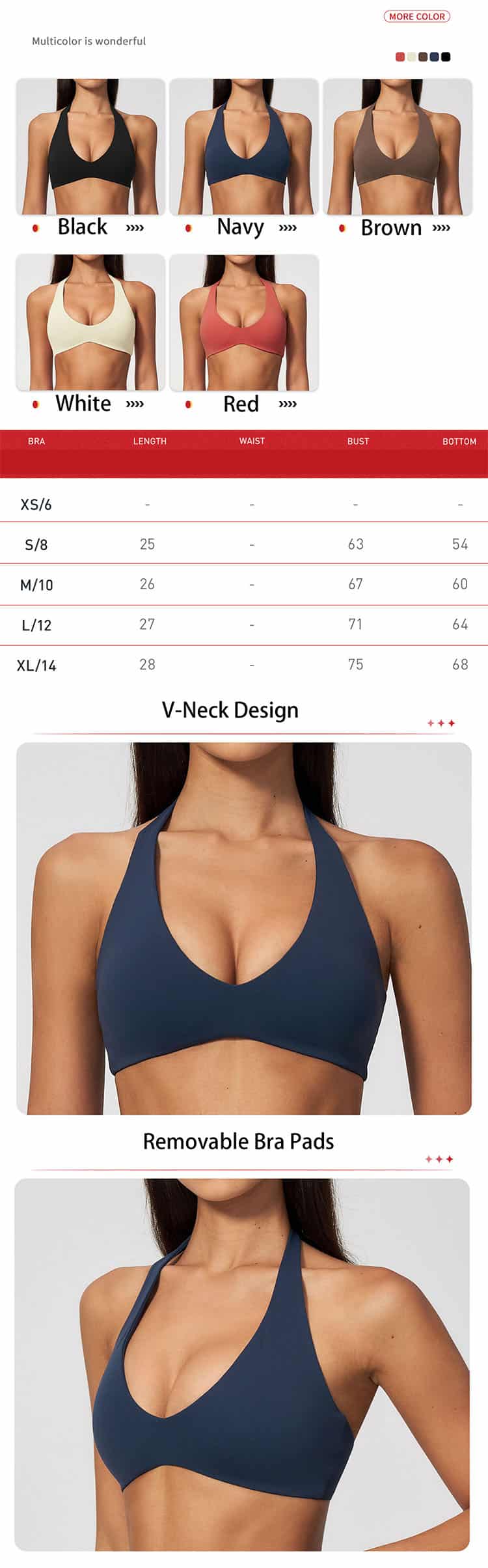 This Women Halter V-Neck Yoga Bra is a must-have piece of versatile activewear