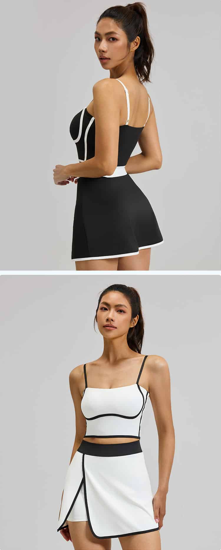 Upgrade your summer active wardrobe with this Women Linear Sports Set