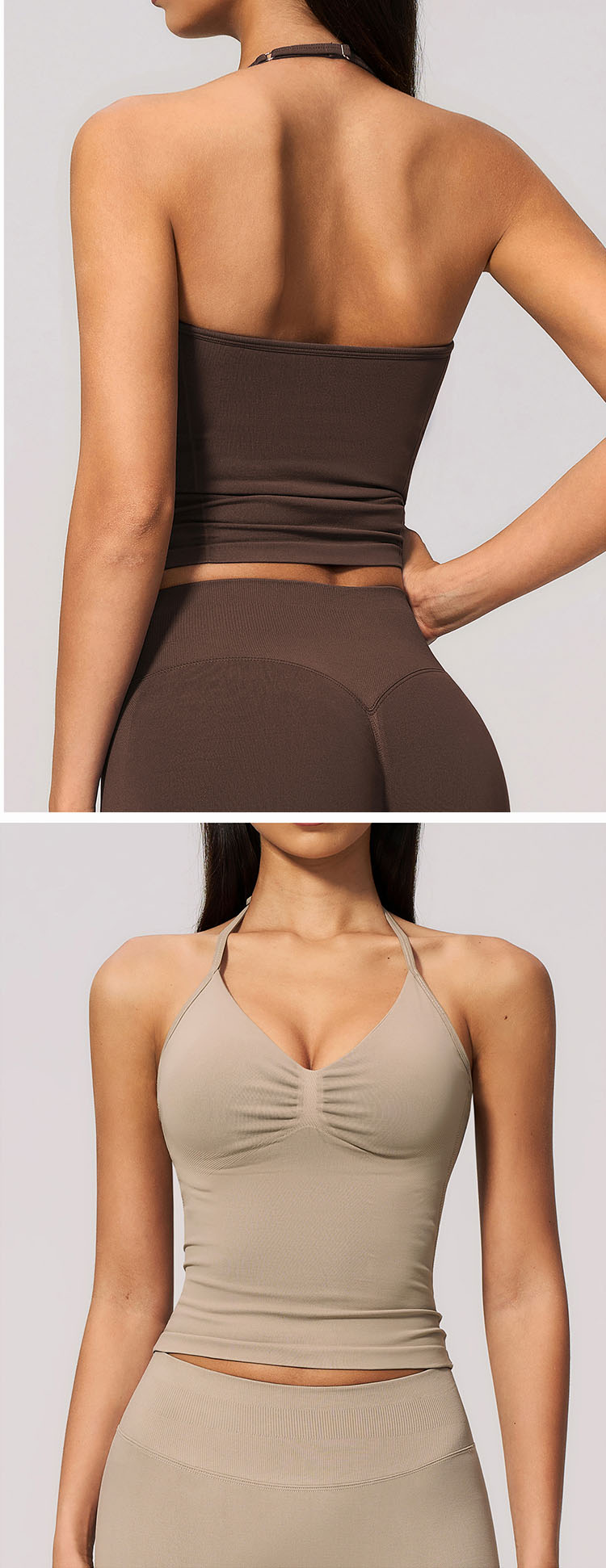 this form-fitting yoga top perfectly fits natural body curves