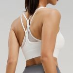 Cross Back Sports Bra, Integrated Shockproof Push-Up Yoga Vest, Hollow Out Wide Strap Workout Top for Women