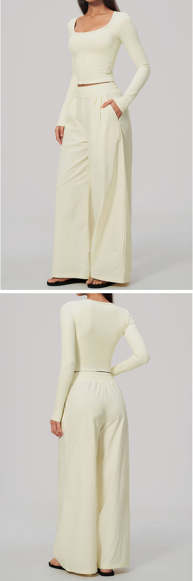 Matched with high-waist full-length leggings