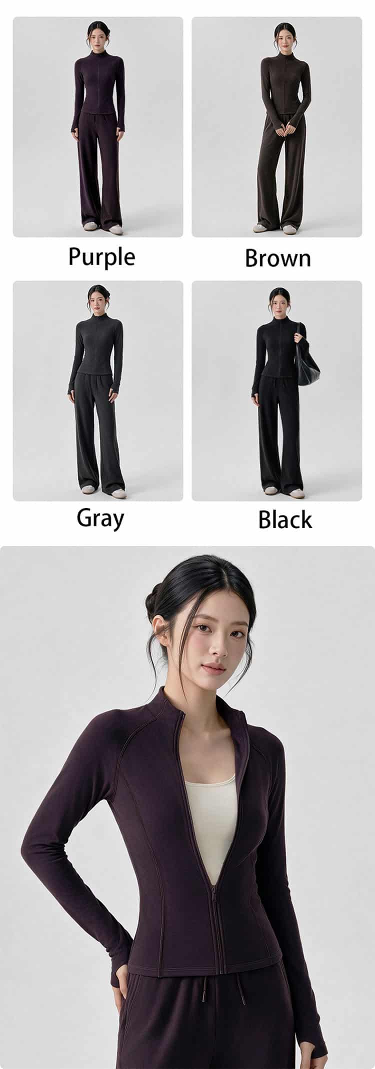 Stay warm and stylish throughout cold seasons with this women fleece lined 2-piece sports set