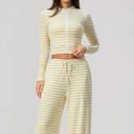 Zip Stand Collar Loose Yoga Set, Casual Slim-Fit Wide Leg Sports Tracksuit for Women