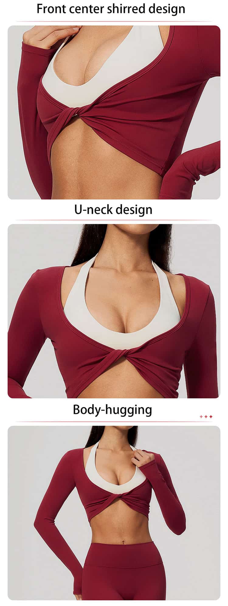 Elevate your active wardrobe with our women’s brushed cropped long sleeve yoga top
