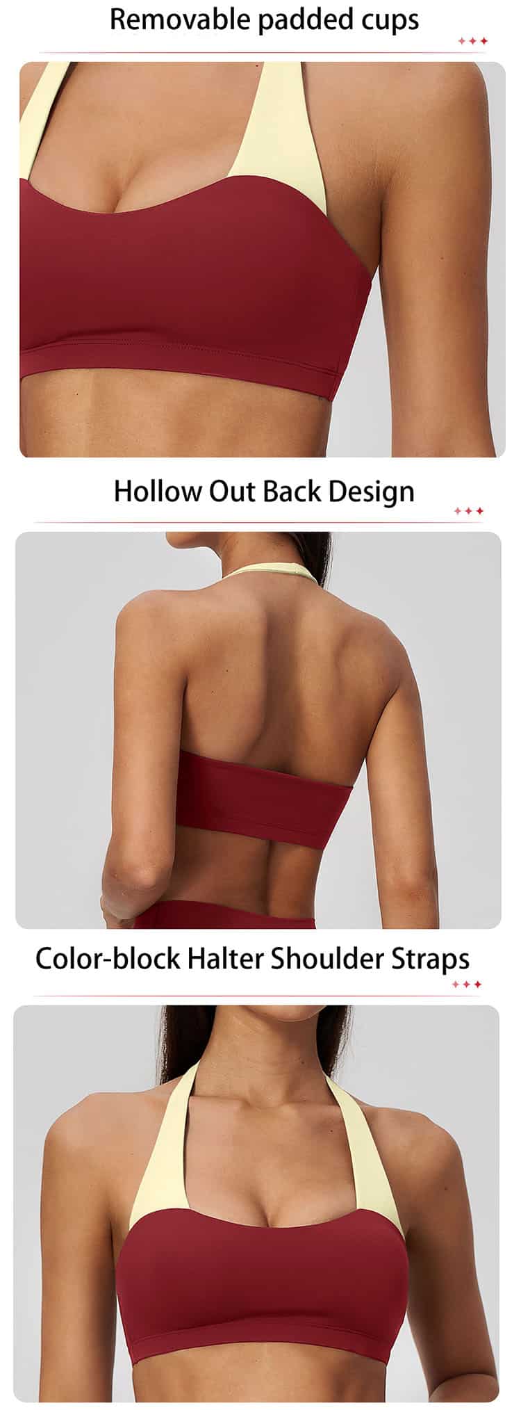 Equipped with removable padded cups