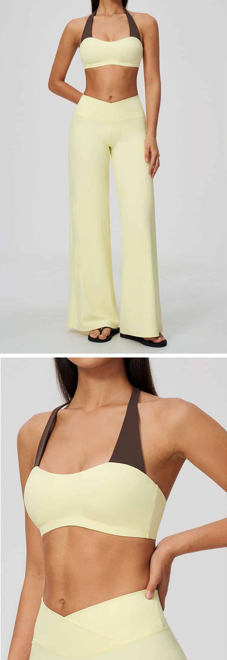 the halter design is more stable and not easy to slip during exercise